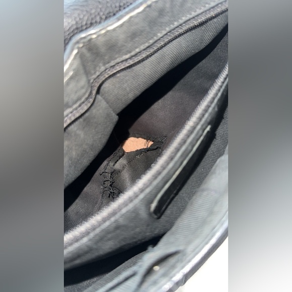 Preowned Authentic Chanel Black Caviar Leather, Pleated Half Moon Flap Bag - Picture 11 of 16